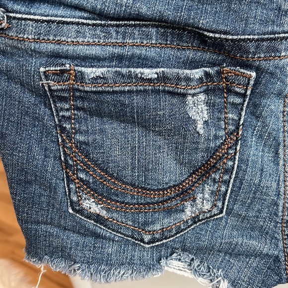 Denim Jean Boody Shorts Cutoffs Flirty Refuge Womens 0 - Picture 7 of 9